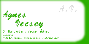 agnes vecsey business card