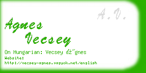 agnes vecsey business card